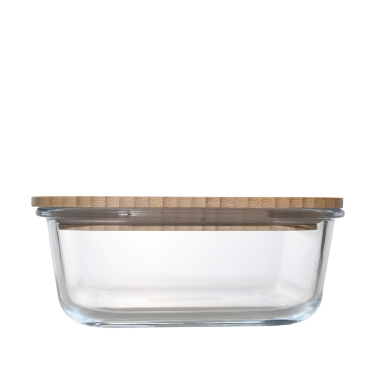 1.2L Stackable Glass Container With Bamboo Lid
