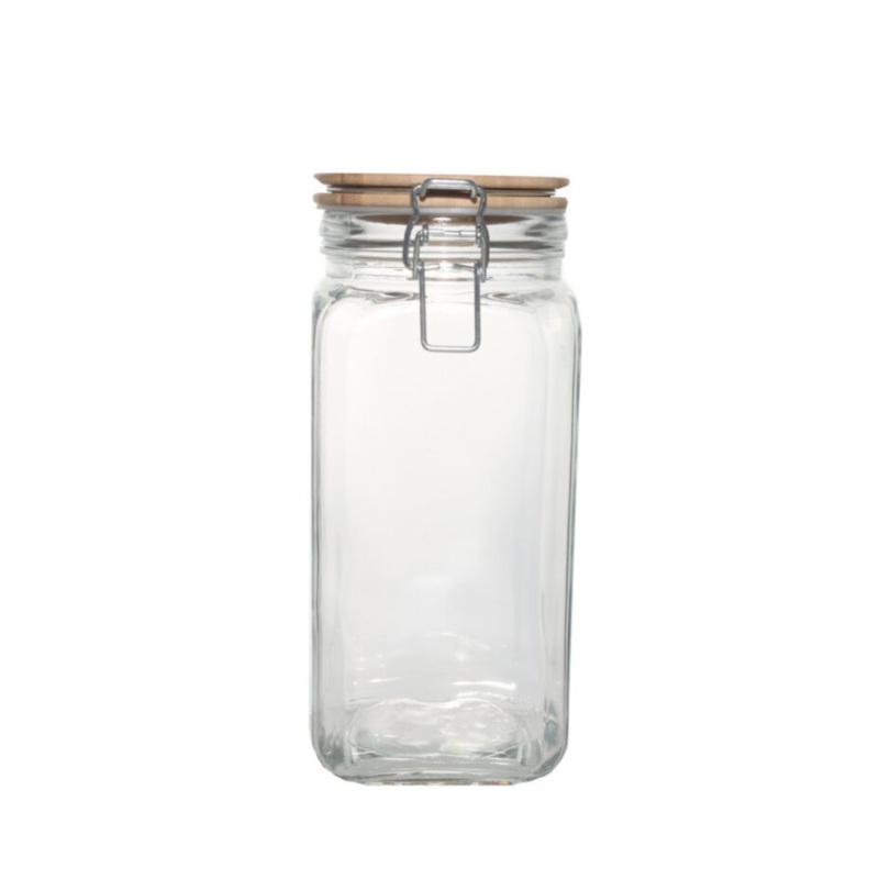 1.65L Glass Jar With Bamboo Clip Lid