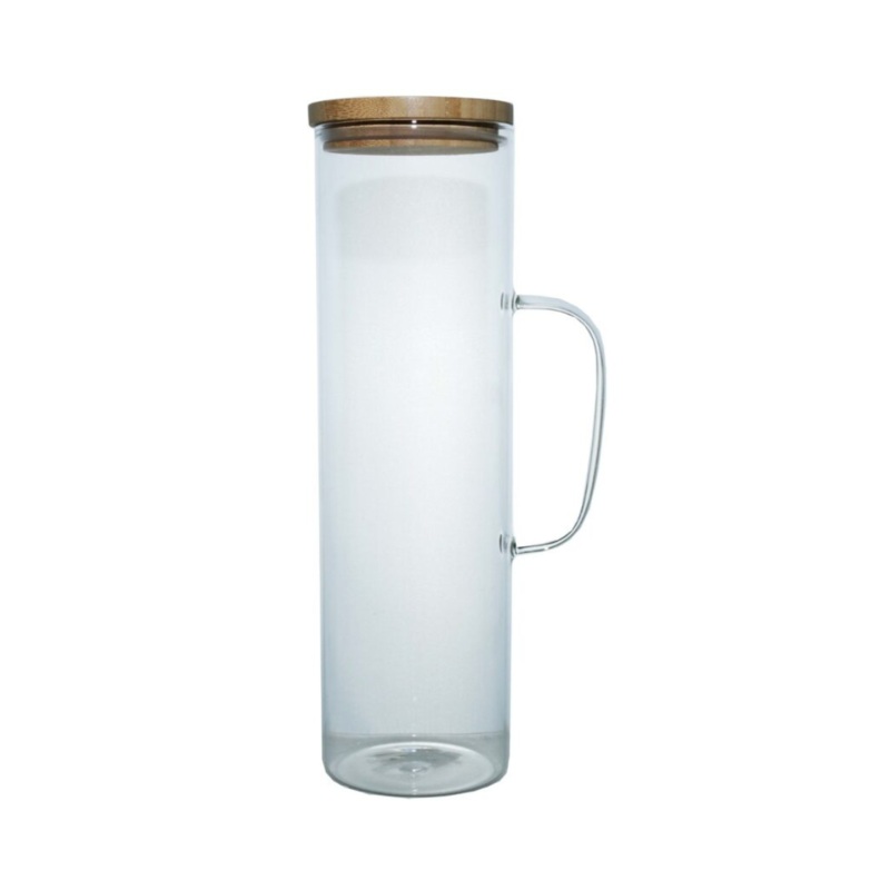 1.6L Glass Canister With Handle & Bamboo Lid