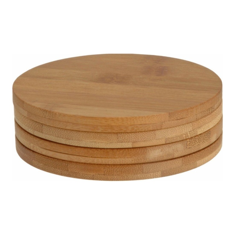 4 Piece Bamboo Coasters Set