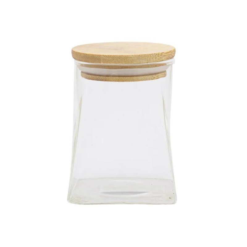 740ml A-Line Glass Canister With Bamboo Lid