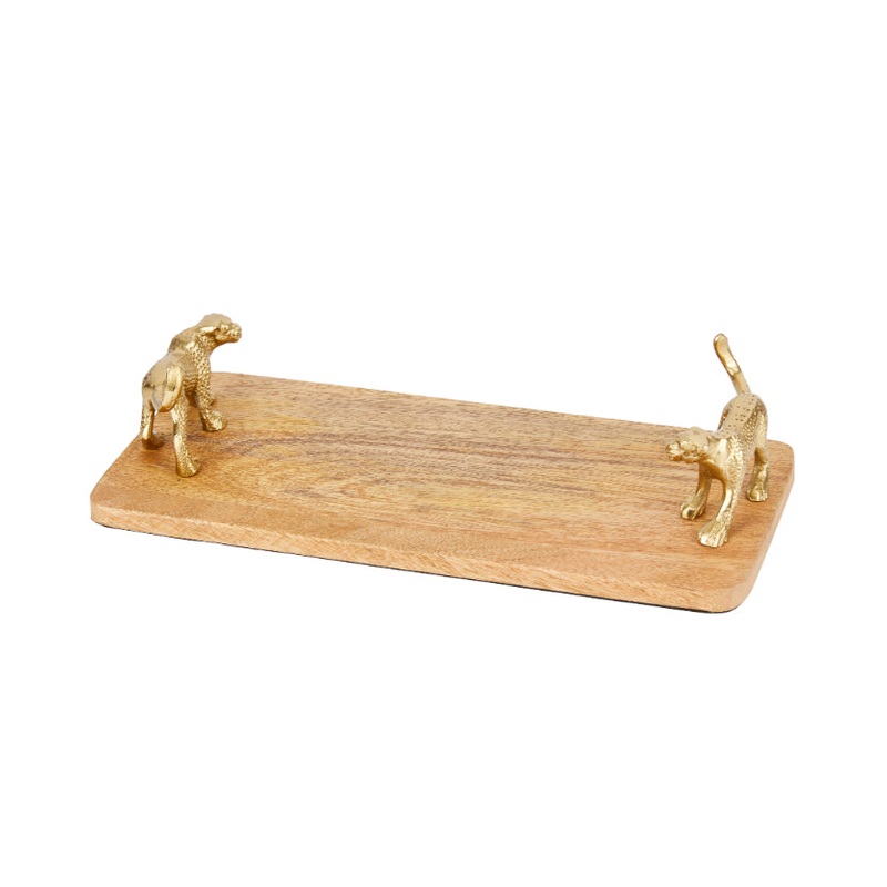Artes Rectangular Serving Board With Leopard Handles