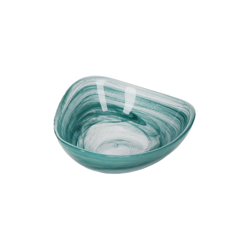 Artesa 13Cm Glass Serving Bowl, Green Swirl