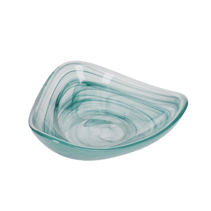 Artesa 18cm Glass Serving Bowl, Green Swirl