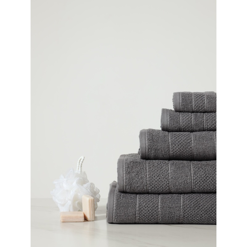 Premium Textured Bath Towels - Charcoal