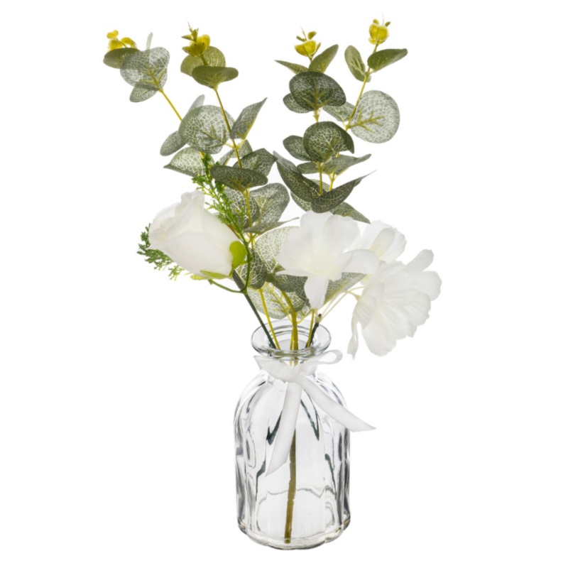 39Cm Eucalyptus In Glass Vase