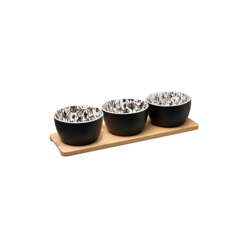 4 Piece Floral Appetizer Set