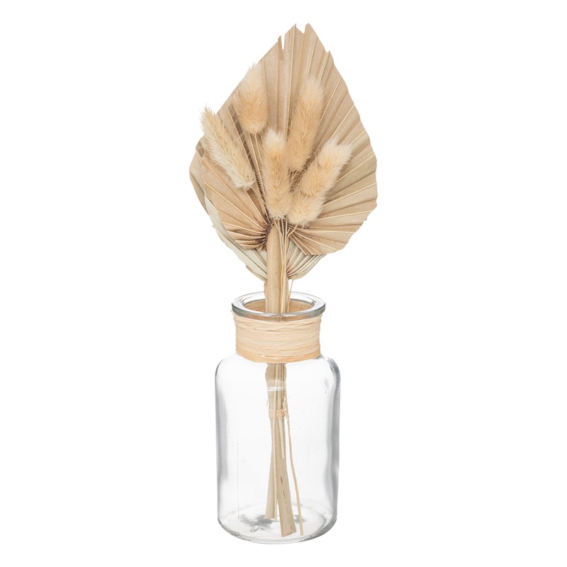 Glass Vase With Dried Flowers
