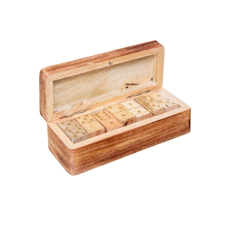 Mango Wood Domino Game Gift Box
