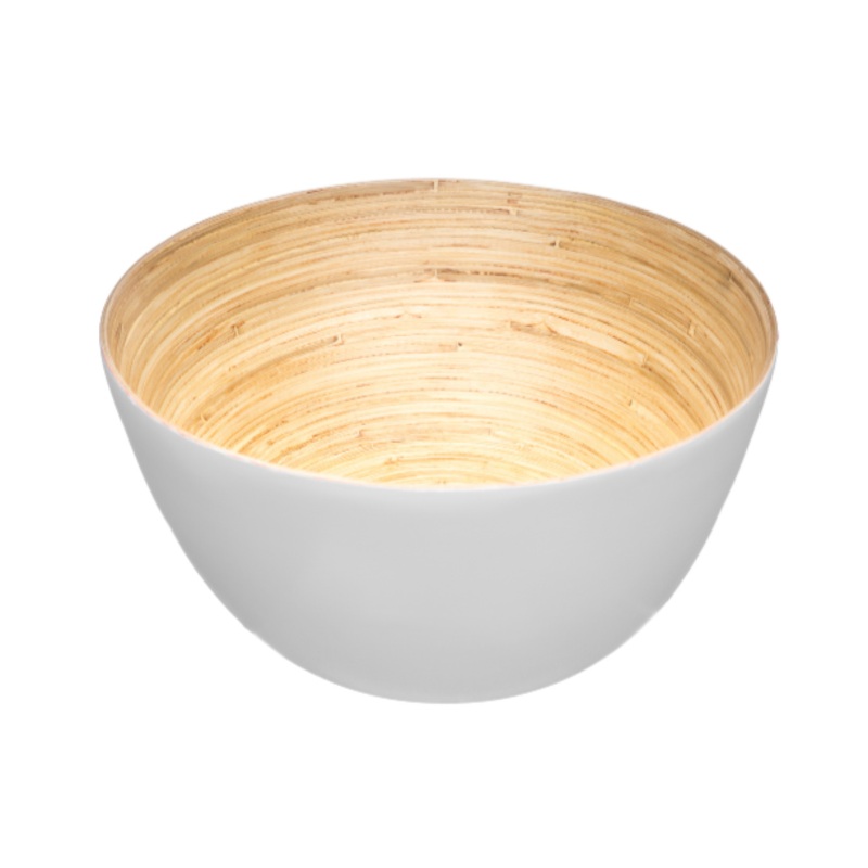 17CM White Bamboo Salad Bowl