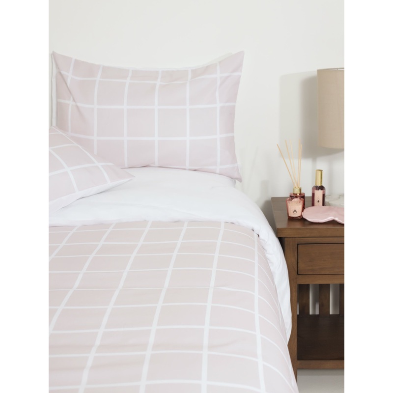 Blush Checkerboard Duvet Cover Set