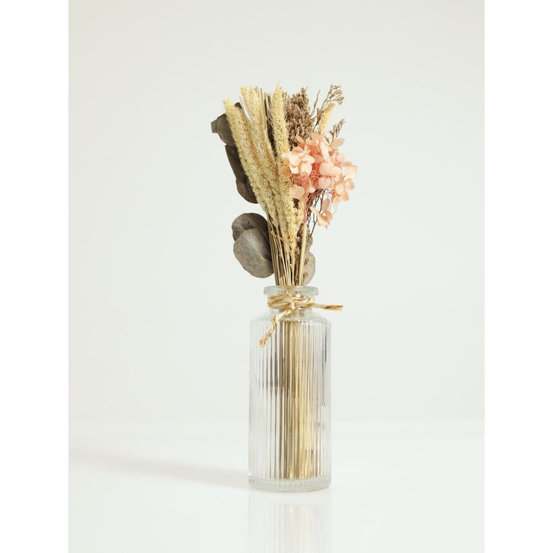 Glass Vase & Dried Flowers