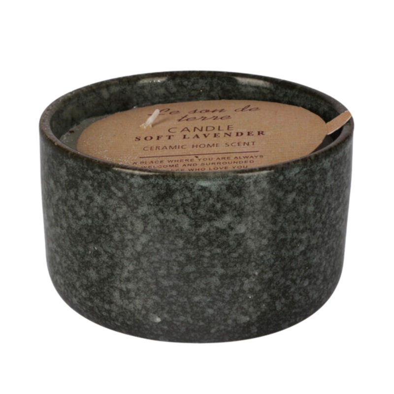 Lavender Scented Candle In Ceramic Pot