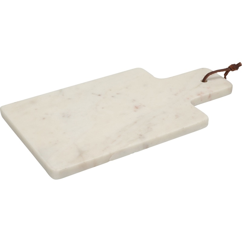 Rectangular Marble Cutting Board With Leather Strap