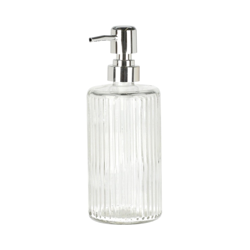 Striped GLASS SOAP DISPENSER 400ML