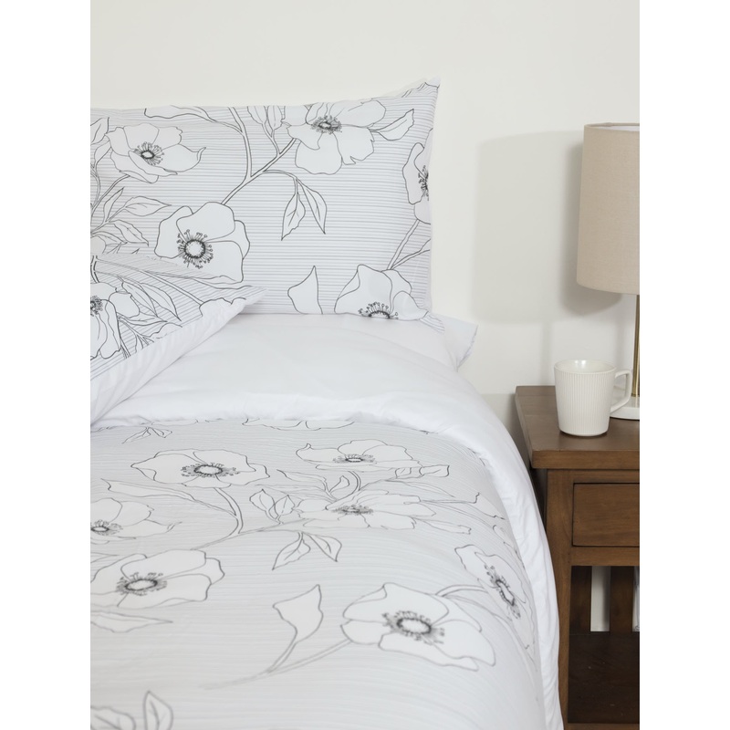 Floral Stripe Duvet Cover Set