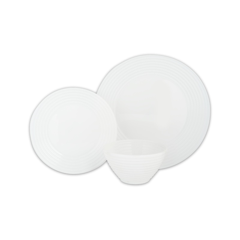 O2 12 Piece Ribbed Dinner Set