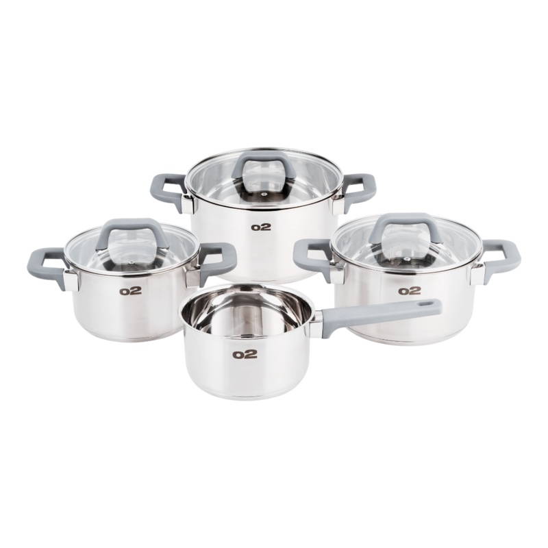 O2 5 Piece Stainless Steel Casserole Pot Cookware Set