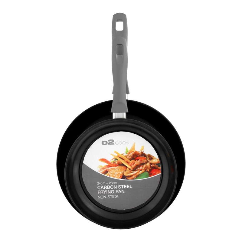 O2 Cook 2 Piece Carbon Steel Frying Pan Set