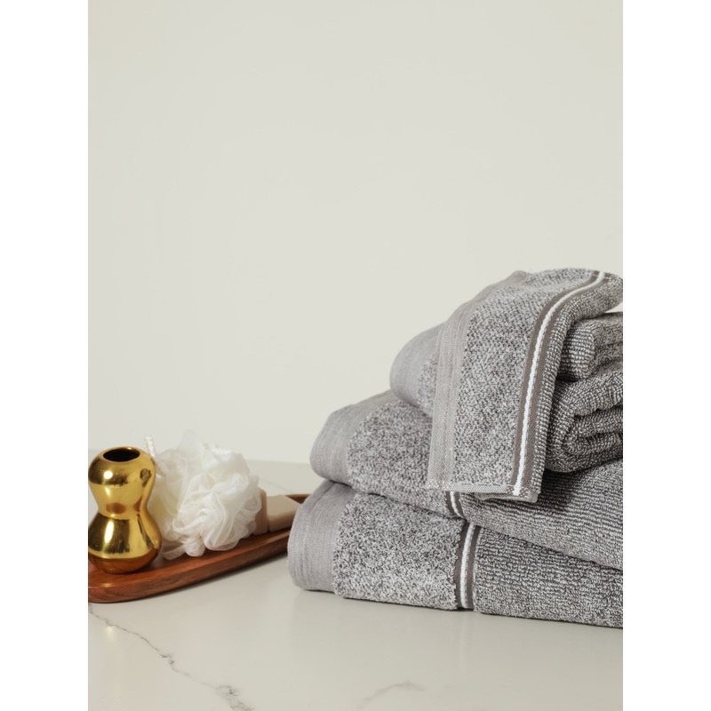 Premium Melange Bath Towels - Charcoal