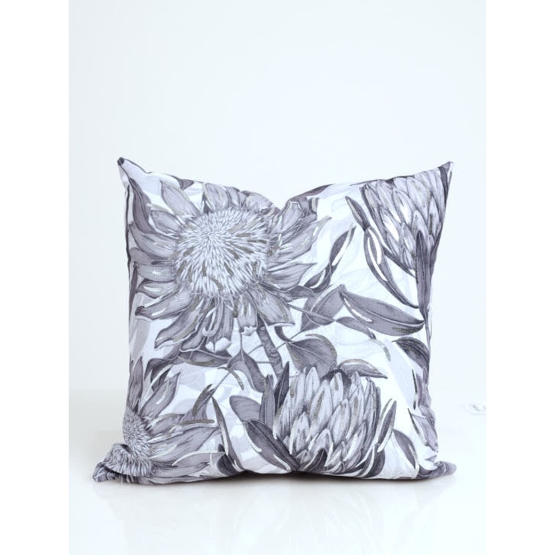 Protea Foil Scatter Cushion - Grey