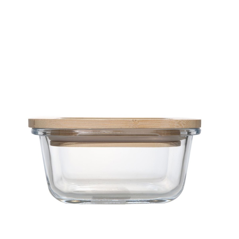 500ml Stackable Glass Container With Bamboo Lid