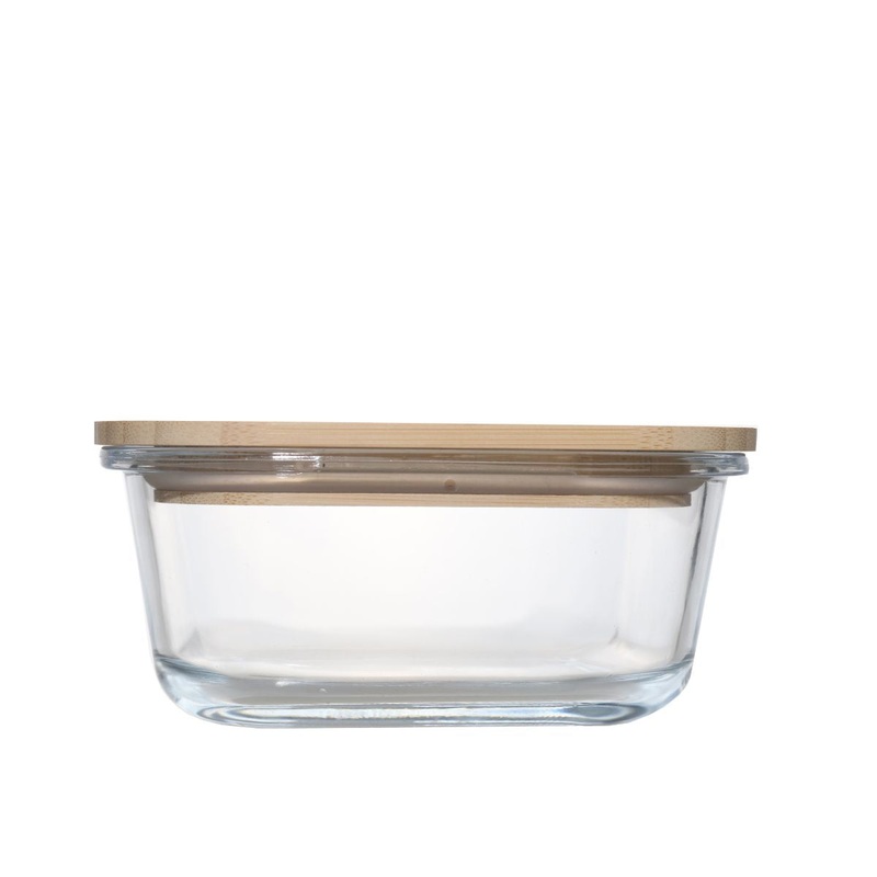 770ml Stackable Glass Container With Bamboo Lid