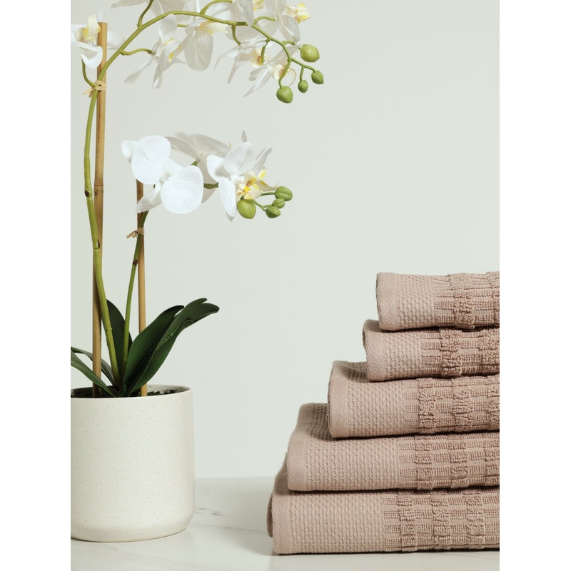 Checkerboard Towels - Mocha