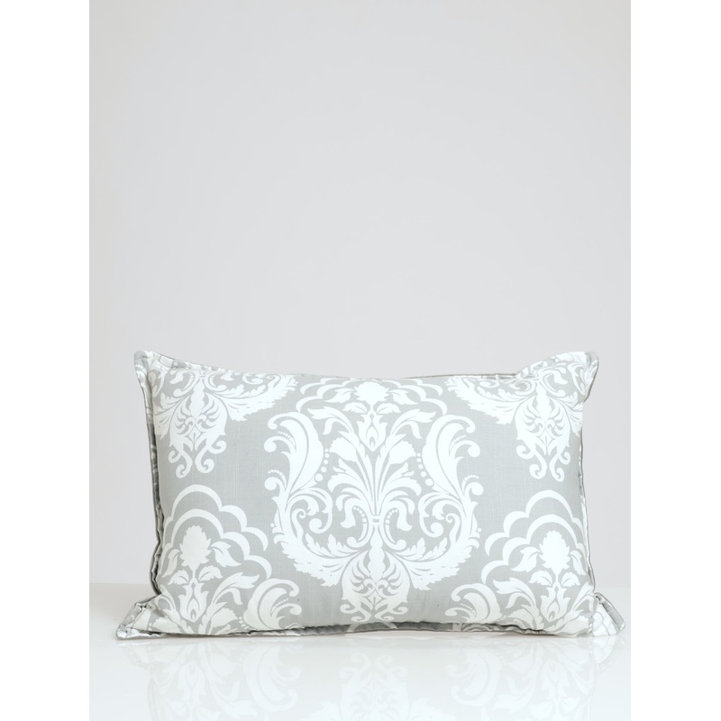 Grey Damask Scatter Cushion 40 X 60 cm