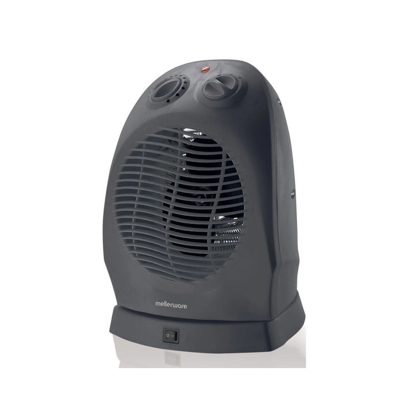 Heater Oscilating Floor Fan Plastic Graphite 2 Heat Settings