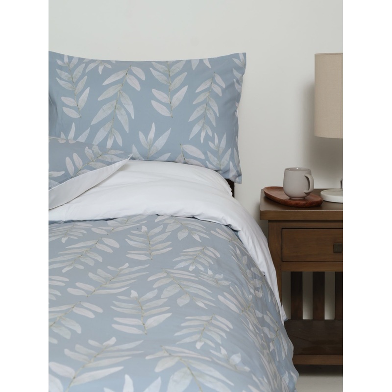 Lola Leaf Duvet Set - Blue
