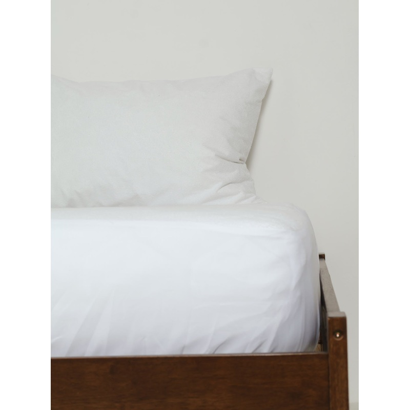 Towelling Waterproof Pillow Protector - White