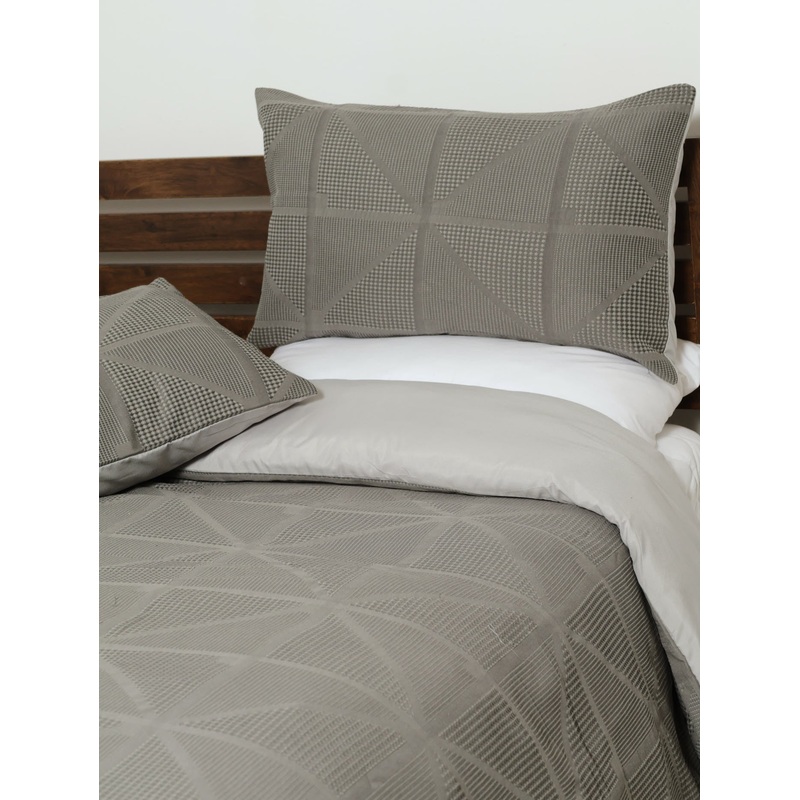 Waffle Geo Duvet Cover - Grey