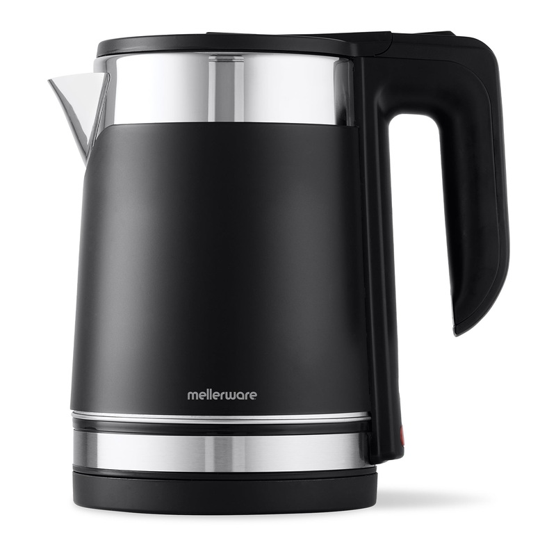 1.8L 1800W Dual Wall Cordless Black Stainless Steel Kettle