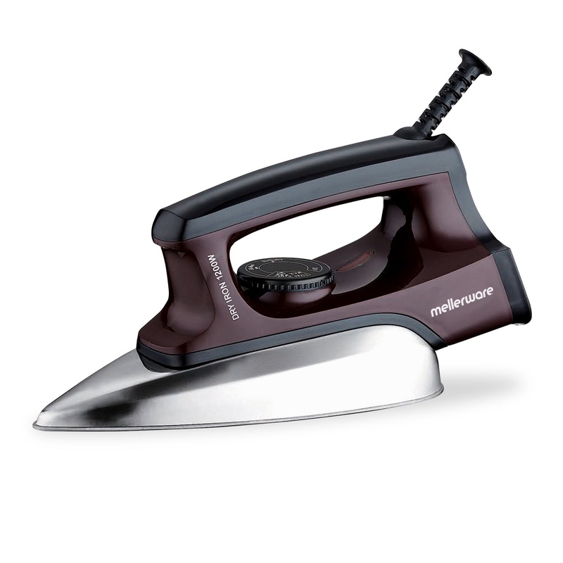 1100 - 1300W Herccules Iron Dry Non-Stick Brown Soleplate
