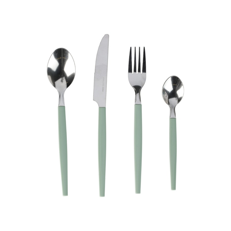 16 Piece Cutlery Set Stainless Steel - Green