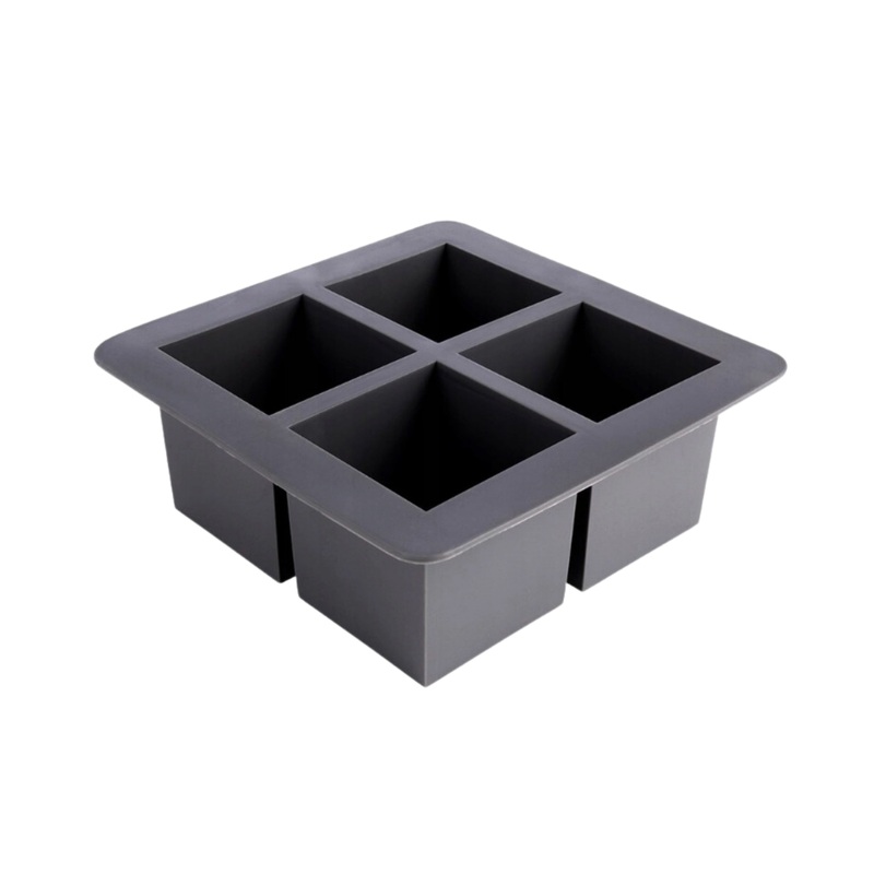 4 Cubes Ice Cube Tray - Black
