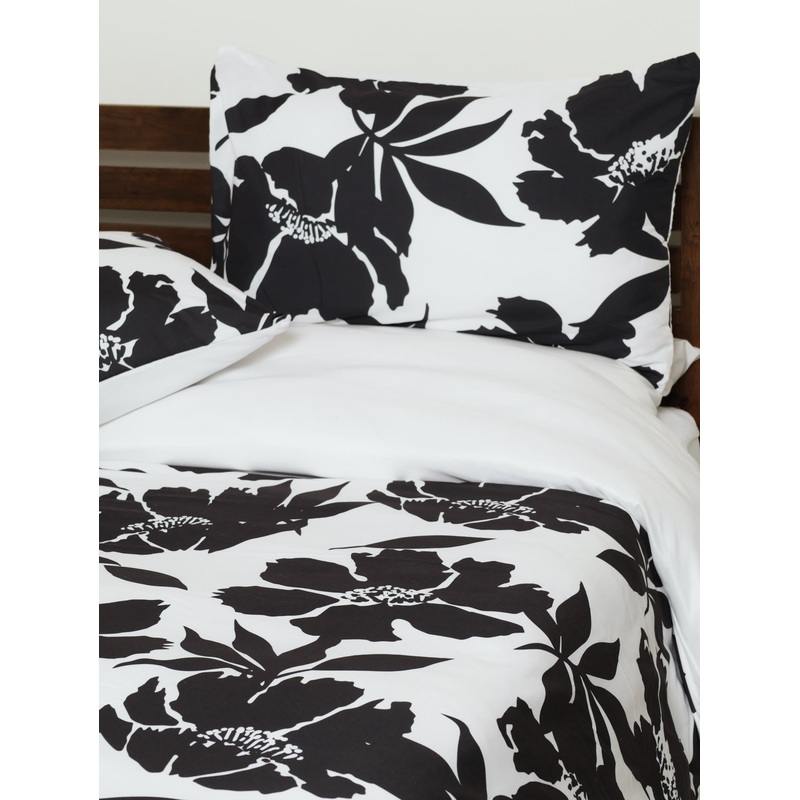 Black Floral Microfibre Duvet