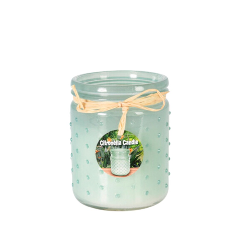 Citronella Wax In Glass Jar - Green