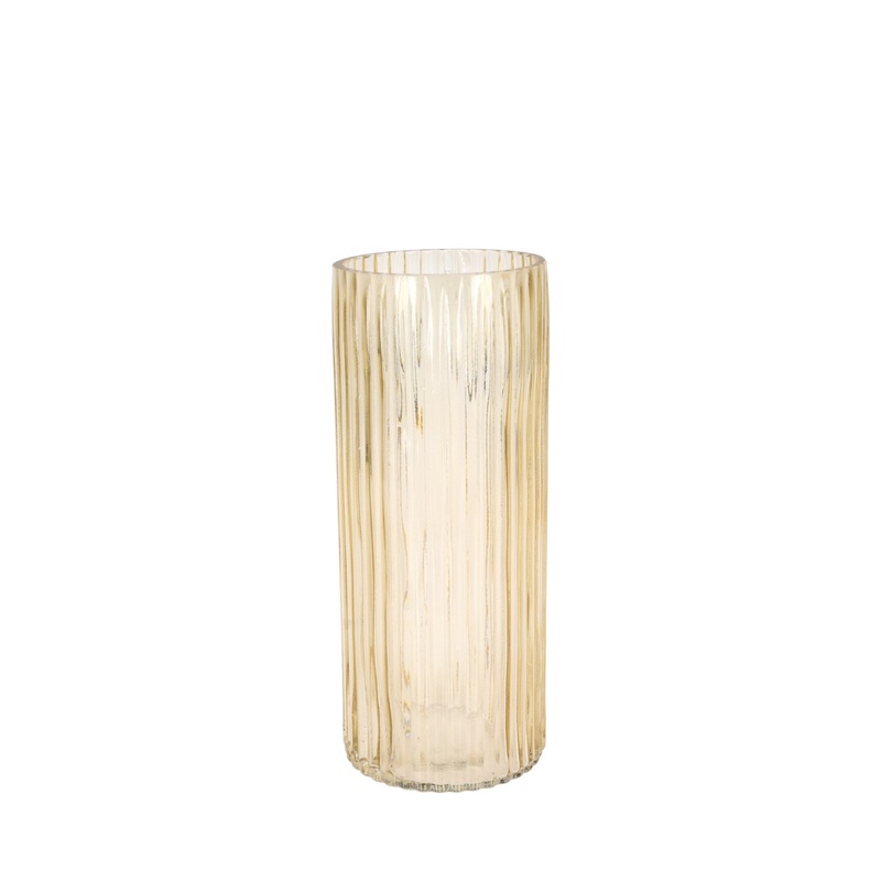 Glass Ribbed Vase