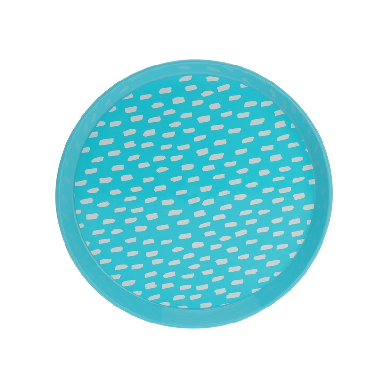 Plates With Print 4 Piece - Blue