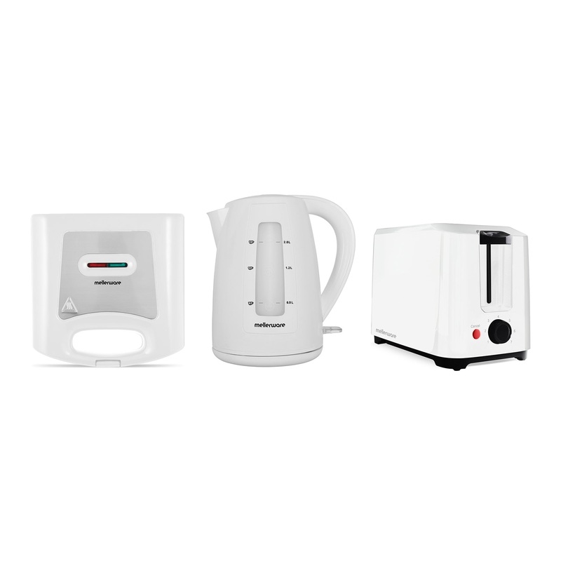 3 Piece Breakfast Pack Kettle + Sandwich Maker + Toaster