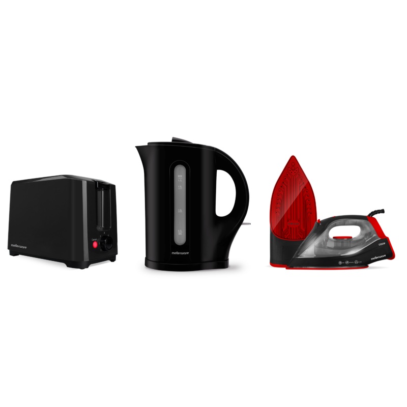 3 Piece Pack Kettle, Toaster & Steam Iron