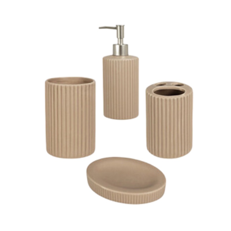 4 Piece Bathroom Set - Cream