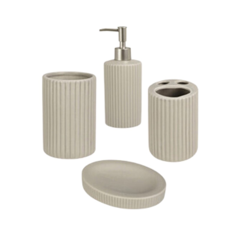 4 Piece Bathroom Set - Grey