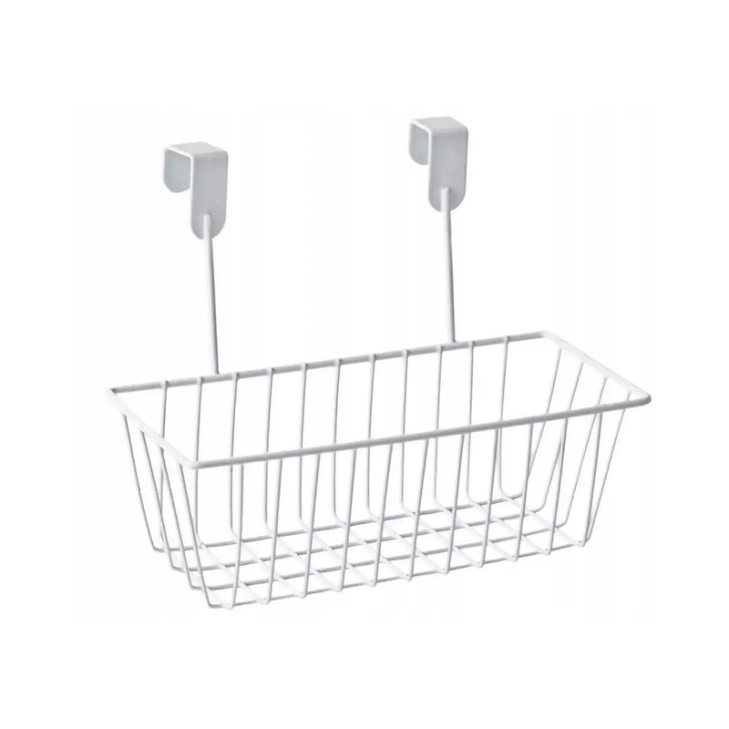 Basket Metal 2 Over Door Hooks - White