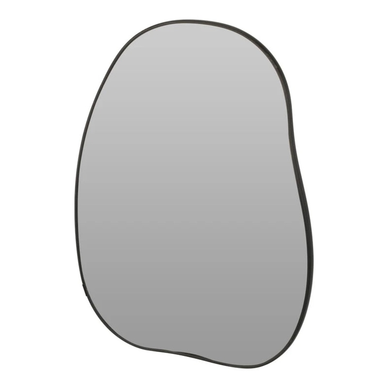 Black Abstract Shaped Hanging Mirror 47X35X1,5Cm