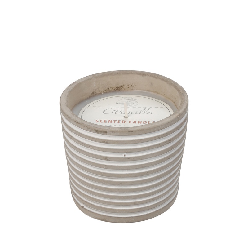 Citronella Candle In Cement Pattern - Grey
