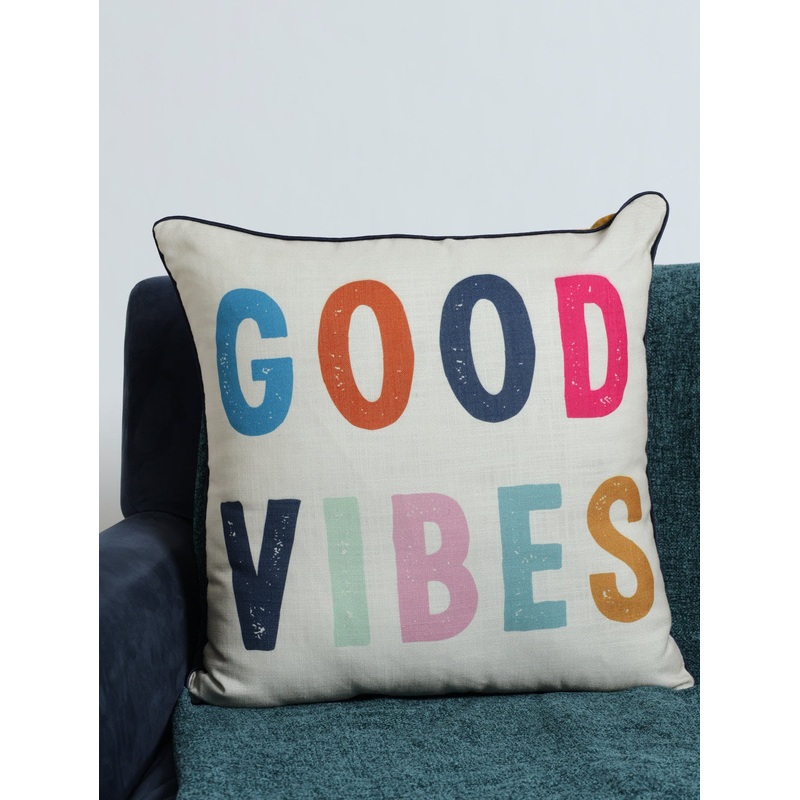 Good Vibes Scatter Cushion with Piping Detail