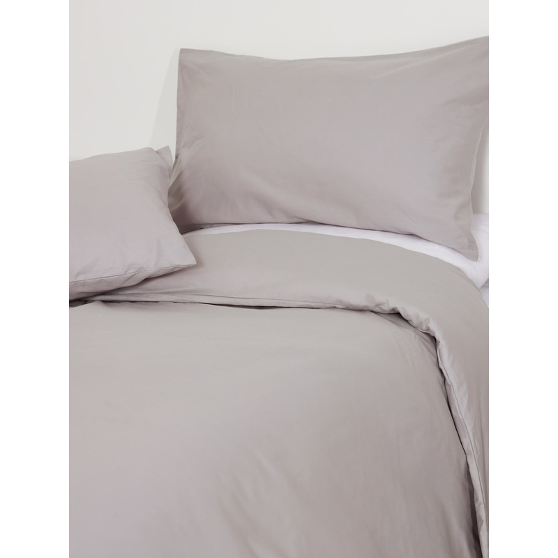 100% Cotton Percale Single & 3/4 Standard Duvet Set Grey - 200TC